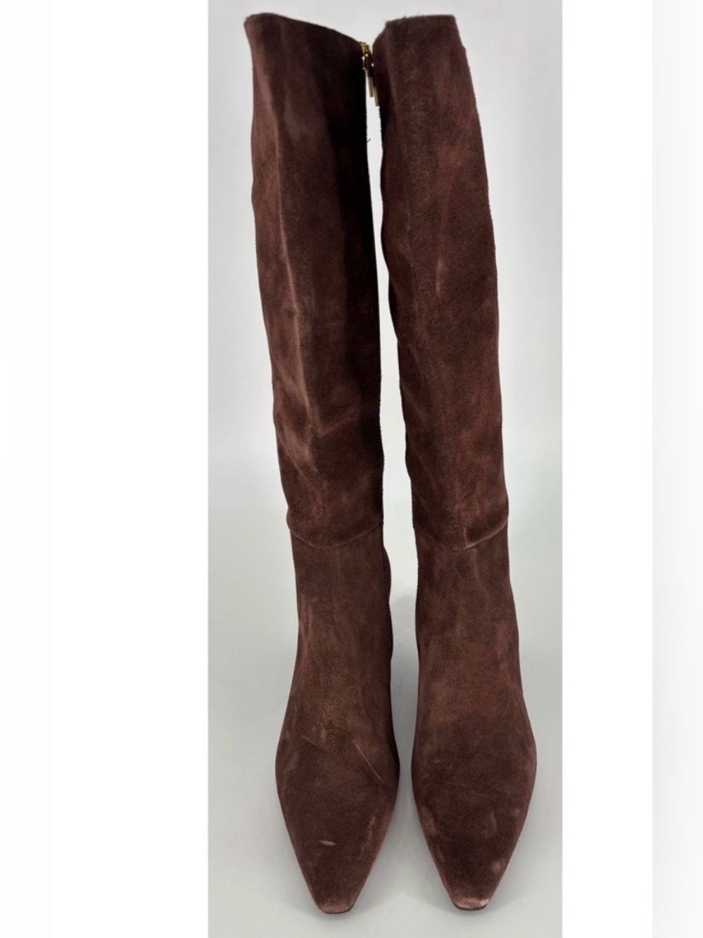 Dolce Vita “Gannon” Brown Suede Knee-High Heeled Boots, size 9